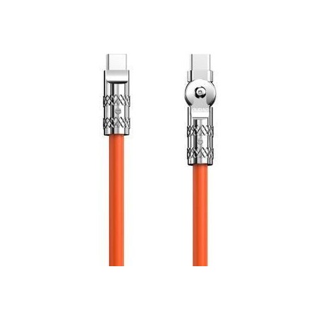 Dudao L24CC 120W USB-C to USB-C Angled Cable - 1m Rotating 180° - Fast Charging in Orange - Model: 6973687248390